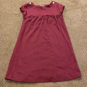 Olive Juice Girls Maroon Short-sleeve Dress